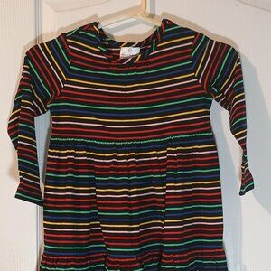Hanna Andersson/Twirl Dress/Girls 110 5/Black Rainbow Stripe LS
